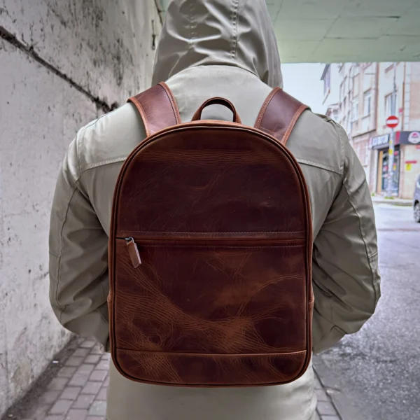 Leather Backpack — Hazelnut Brown, 2148 — product view 1