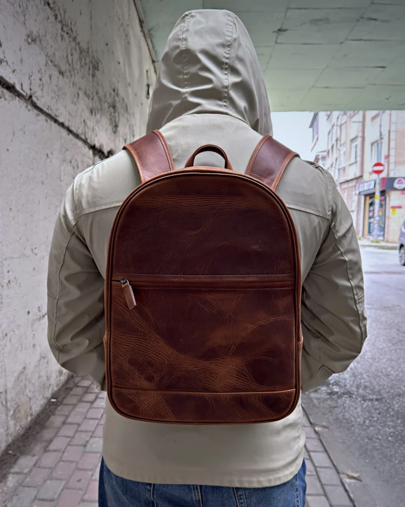 Leather Backpack — Hazelnut Brown, 2148 — product view 1