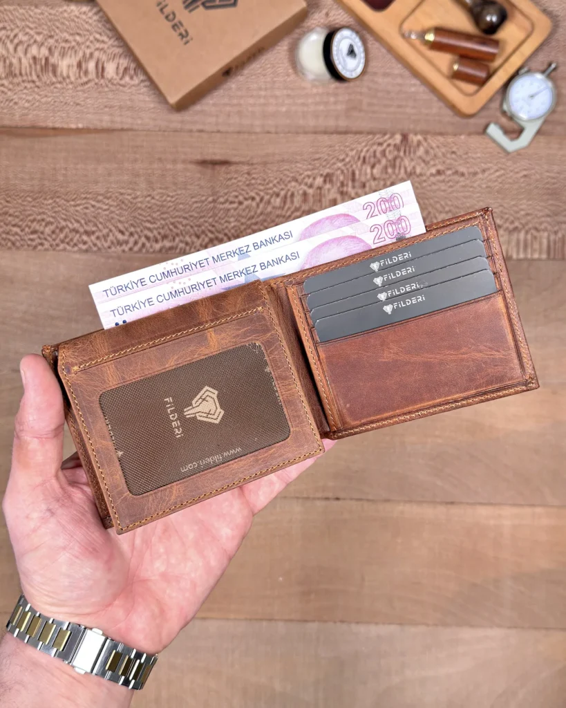 Men's Leather Wallet — Hazelnut Brown, 2146 — product view 2