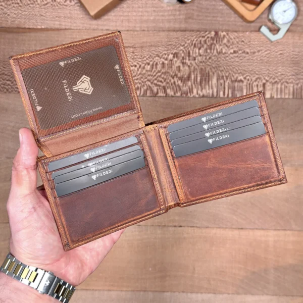 Men's Leather Wallet — Hazelnut Brown, 2146 — product view 1