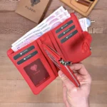 Compact Women's Leather Wallet — Red, 2149 — product view 1
