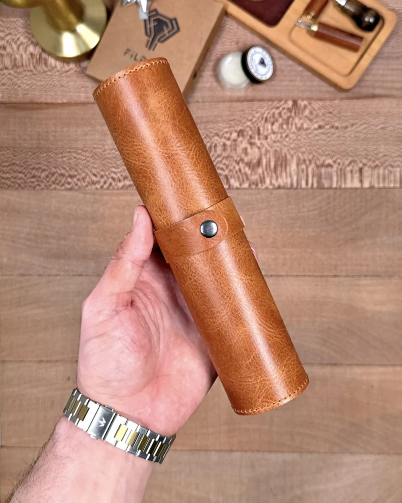 Leather Mouse Pad — Cognac — product view 1