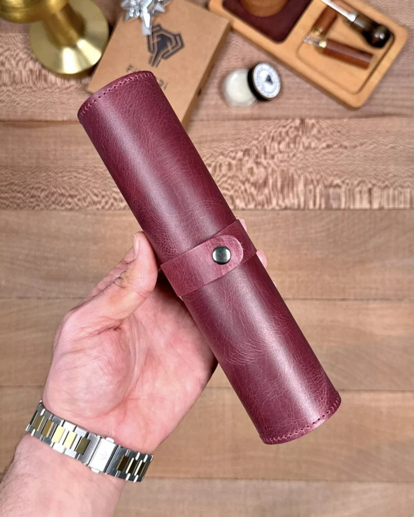 Leather Mouse Pad — Burgundy — product view 1