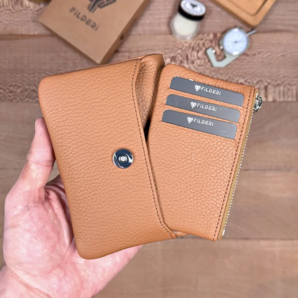 Compact Women's Leather Wallet — Cognac, 2152 — product view 1