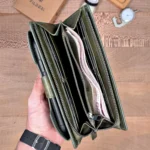 Large Zip Leather Phone Wallet — Green, 2040 — product view 1