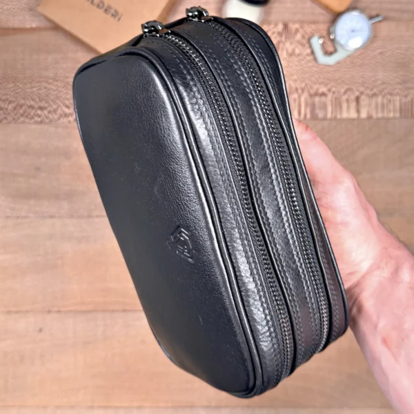 Compact Leather Handbag — Glossy Black, 2153 — product view 1