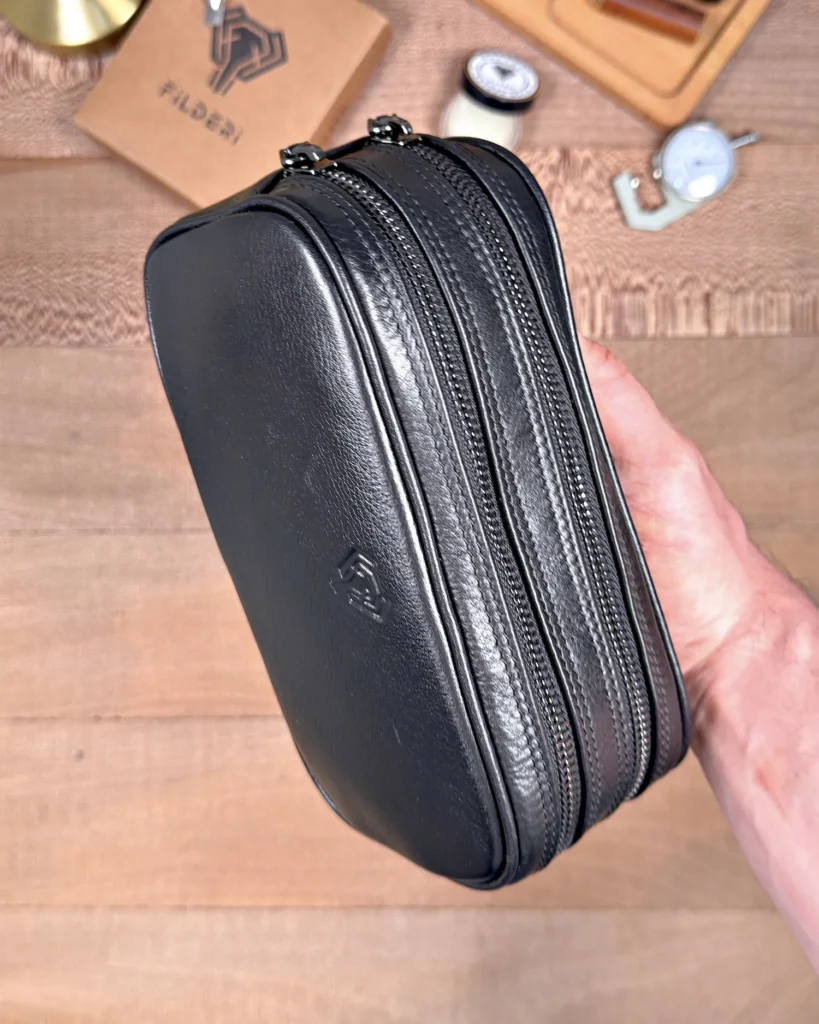 Compact Leather Handbag — Glossy Black, 2153 — product view 1