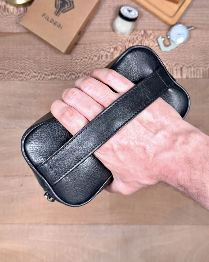 Compact Leather Handbag — Glossy Black, 2153 — product view 2