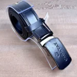 Ratchet Men's Leather Belt — Black — product view 1