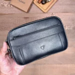 Lockable Men's Leather Handbag — Black, 2087 — product view 1