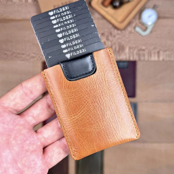 Leather Card Holder — Cognac, 2155 — product view 1