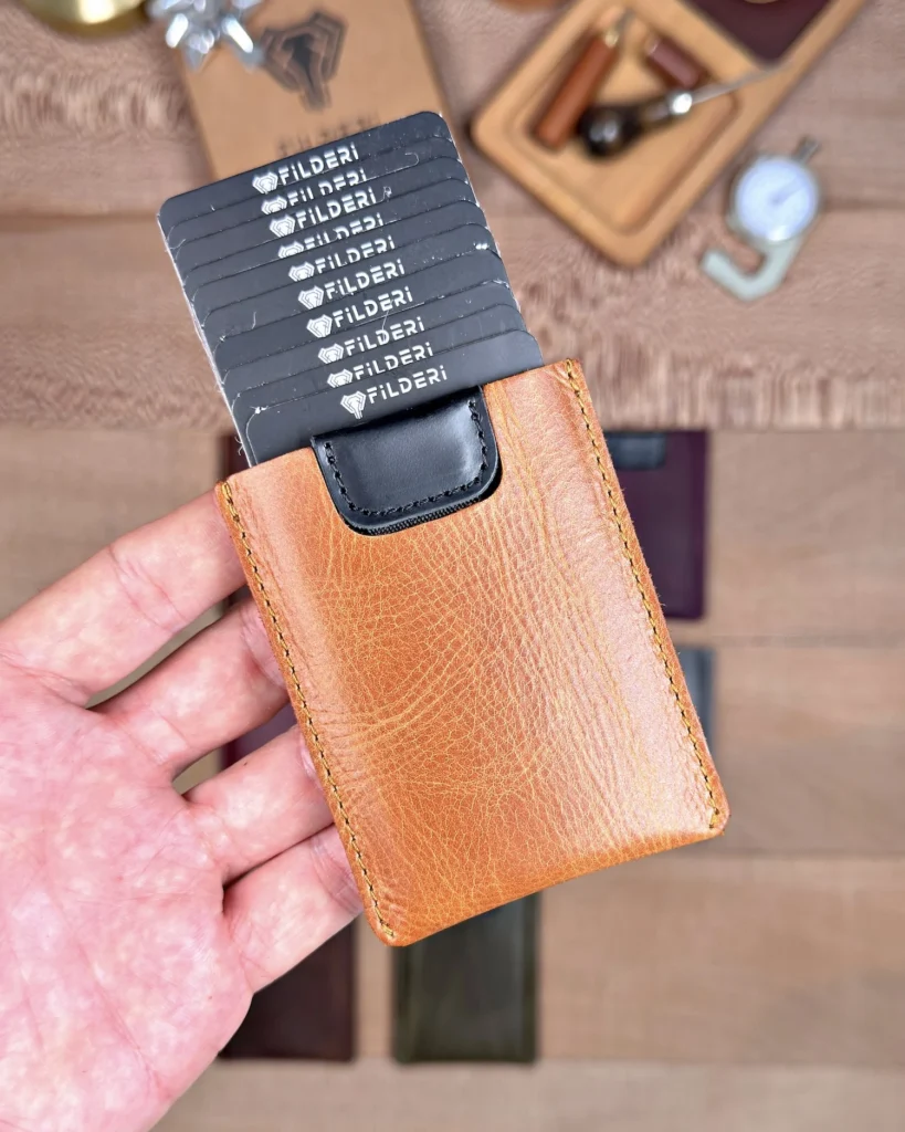 Leather Card Holder — Cognac, 2155 — product view 1