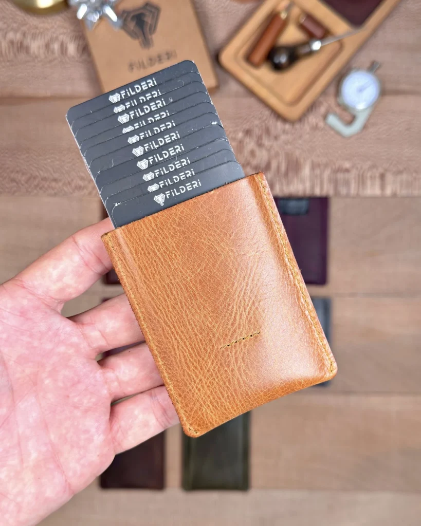 Leather Card Holder — Cognac, 2155 — product view 2
