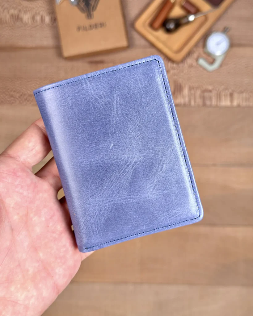 Butterfly Leather Card Holder — Navy, 2158 — product view 2