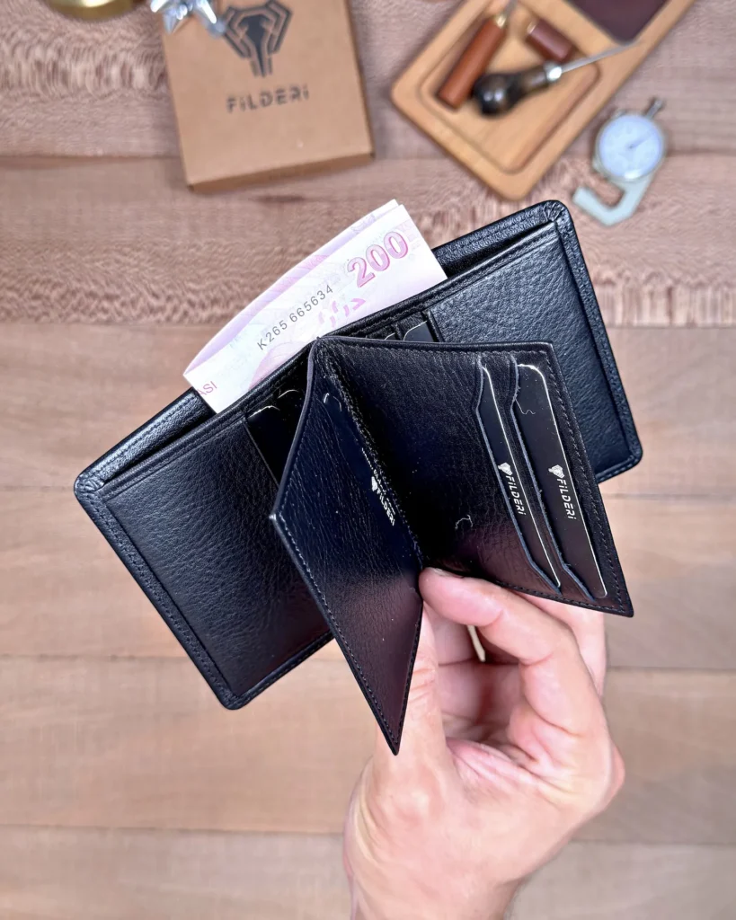 Butterfly Leather Card Holder — Black, Arsel, 2158 — product view 1