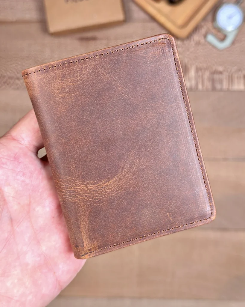 Butterfly Leather Card Holder — Hazelnut Brown, 2158 — product view 2