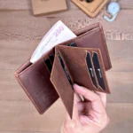 Butterfly Leather Card Holder — Hazelnut Brown, 2158 — product view 1