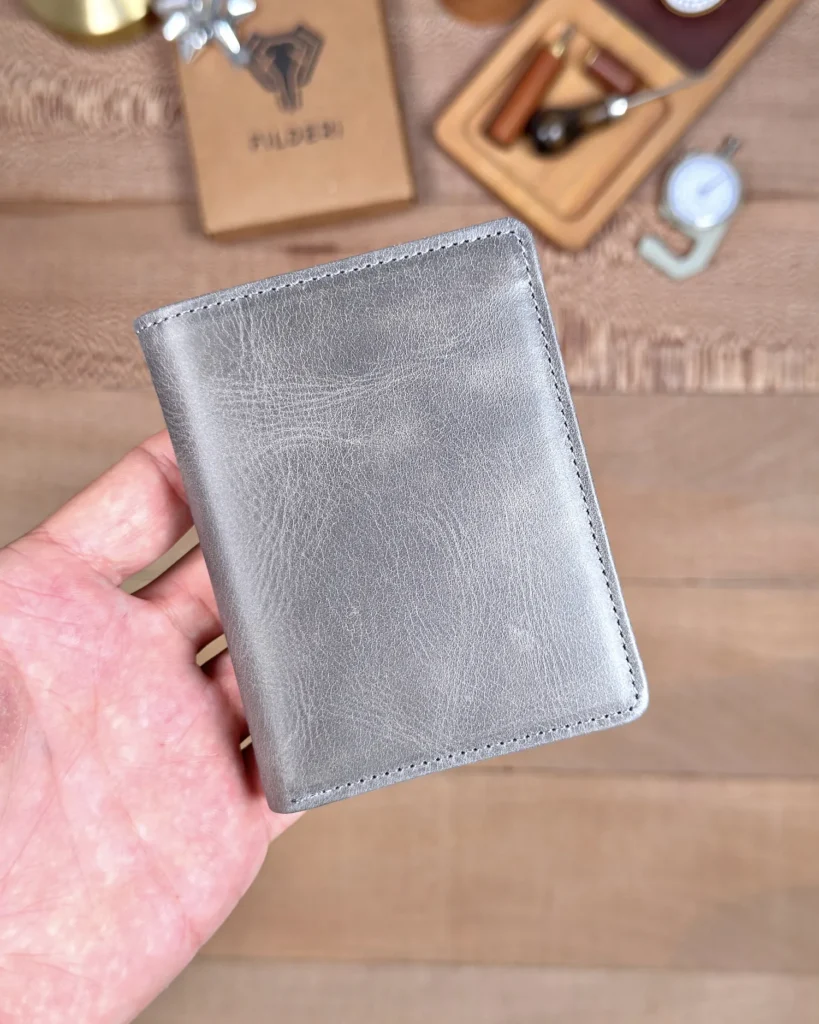 Butterfly Leather Card Holder — Gray, 2158 — product view 2
