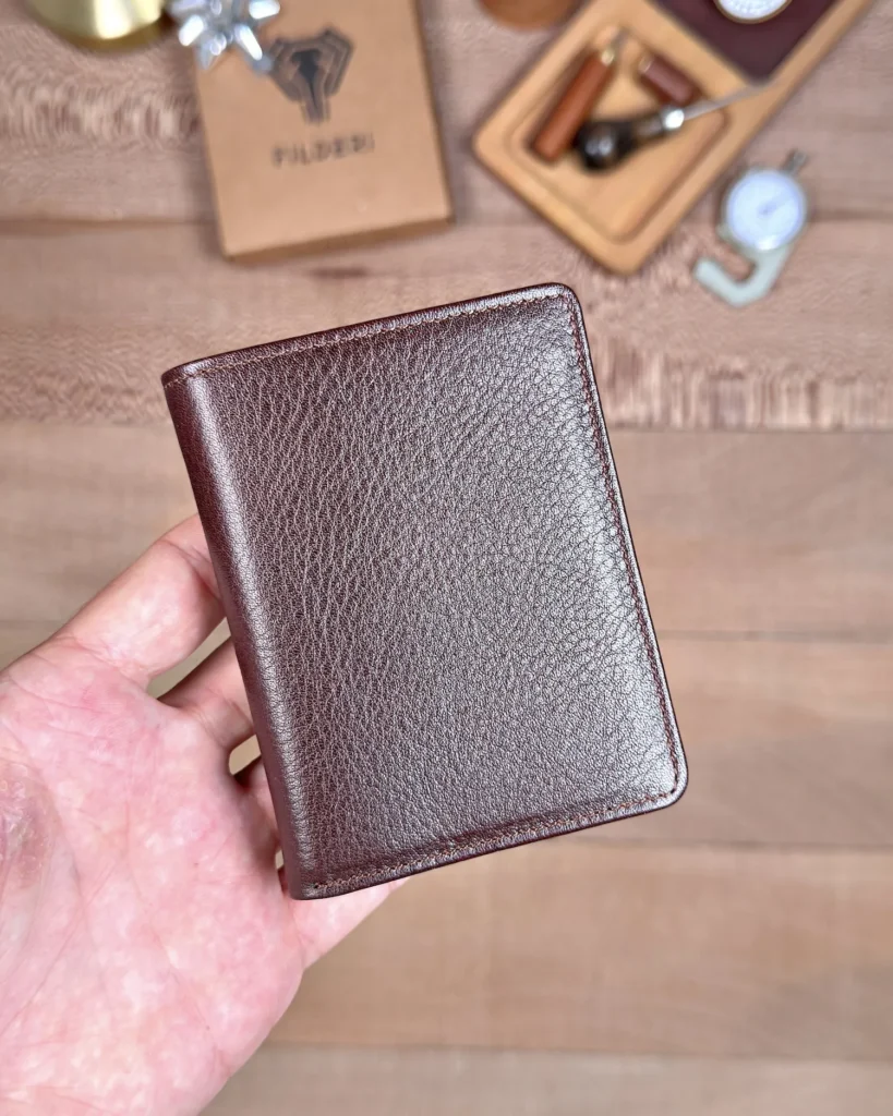 Butterfly Leather Card Holder — Dark Brown, 2158 — product view 2