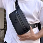Leather Crossbody Bag — Black, 2161 — product view 1