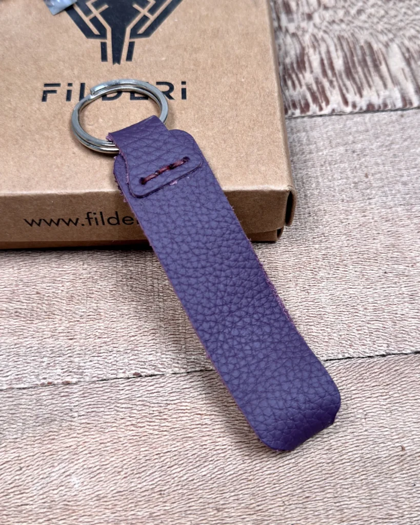 Leather Keyring — Purple, Guti — product view 1