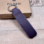 Leather Keyring — Plum — product view 1