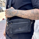 Leather Crossbody Bag — Black, 2162 — product view 1