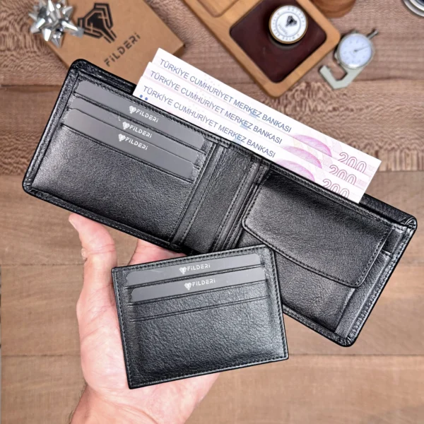 Men's Leather Wallet — Black, Arsel, 2025 — product view 1