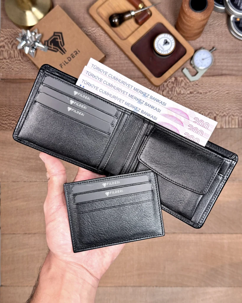 Men's Leather Wallet — Black, Arsel, 2025 — product view 1
