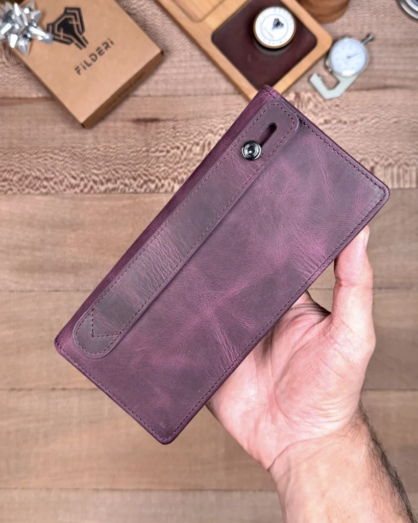 Leather Phone Wallet — Purple, 2028 — product view 2