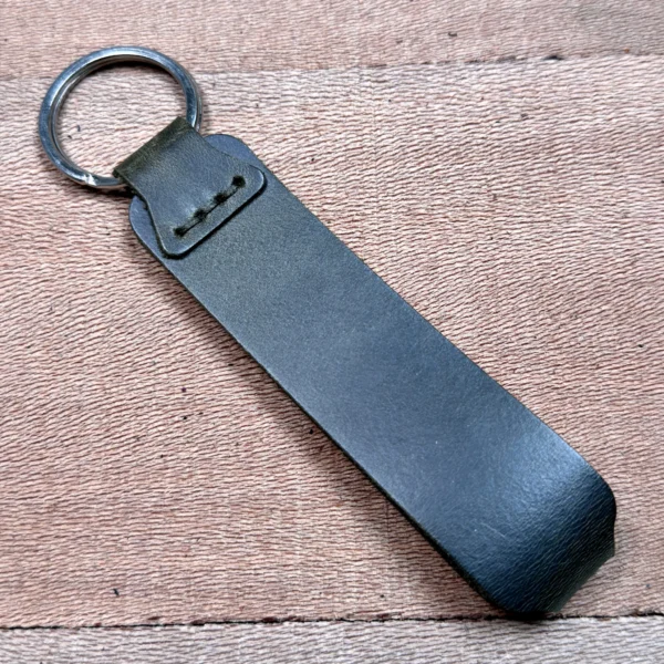 Leather Keyring — Green, Crazy — product view 1