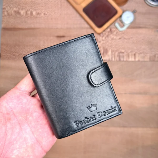 Leather Wallet — Glossy Black, 2070 — product view 1