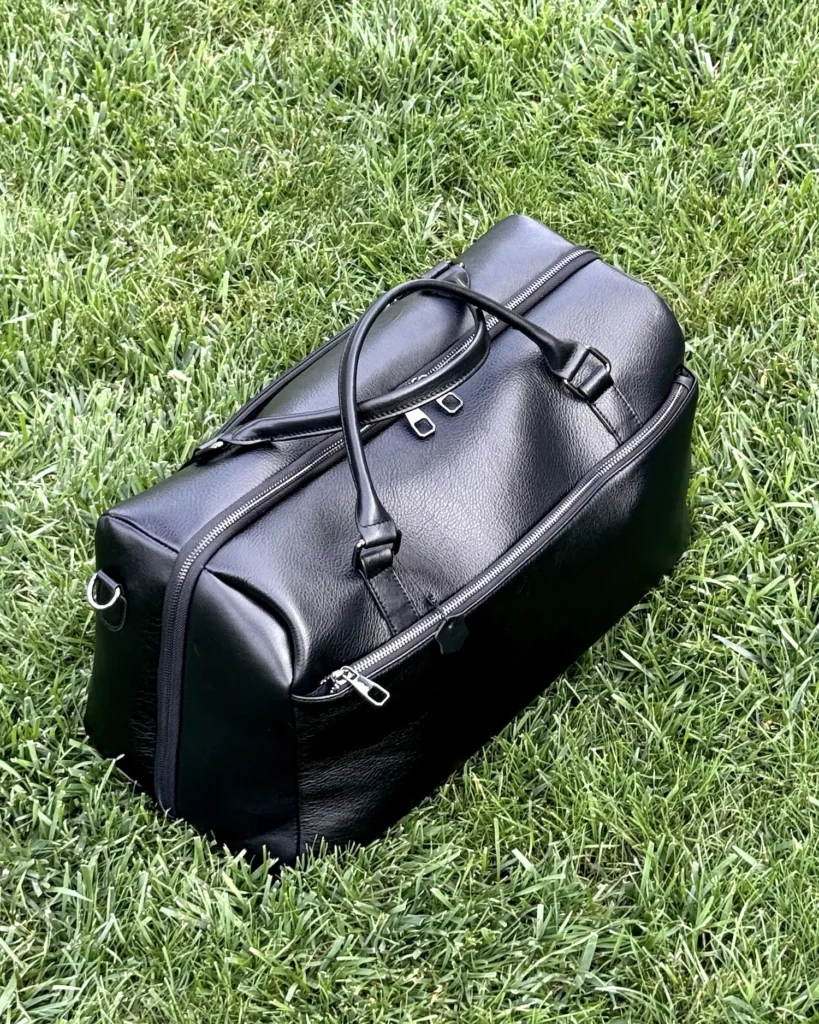 Leather Travel Bag — Black, 2163 — product view 2