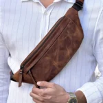 Leather Crossbody Bag — Hazelnut Brown, 2164 — product view 1