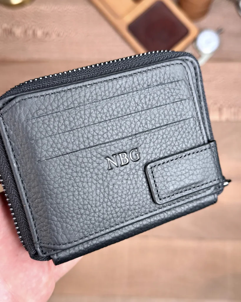 Zip Leather Wallet — Matte Black, 2031 — product view 2
