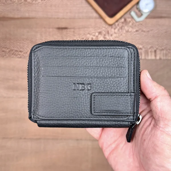 Zip Leather Wallet — Matte Black, 2031 — product view 1