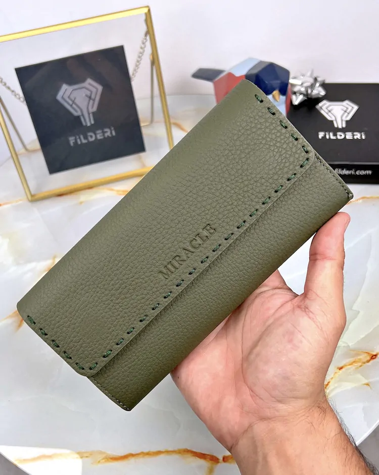 Leather Wallet — Khaki, Guti, 2022 — product view 2