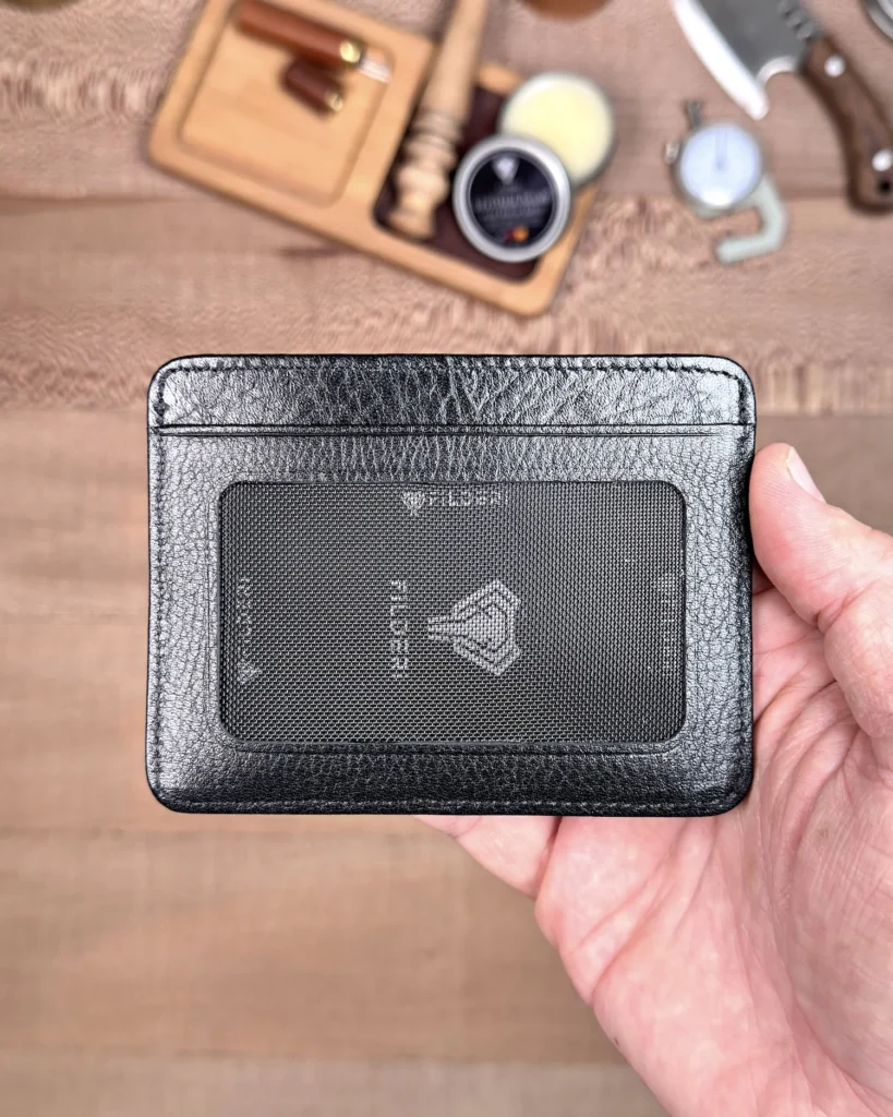 Leather Card Holder — Black, Arsel, 2165 — product view 2