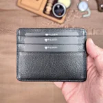 Leather Card Holder — Black, Arsel, 2165 — product view 1