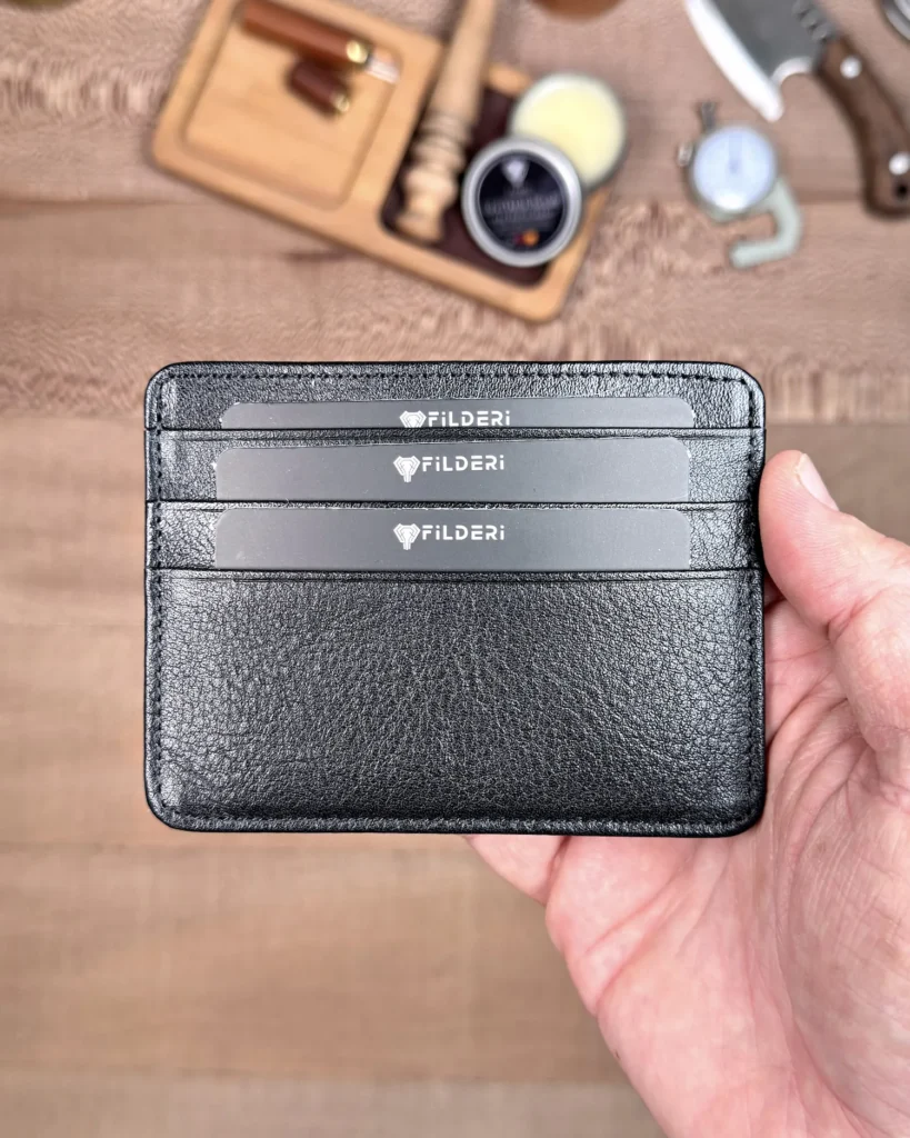 Leather Card Holder — Black, Arsel, 2165 — product view 1