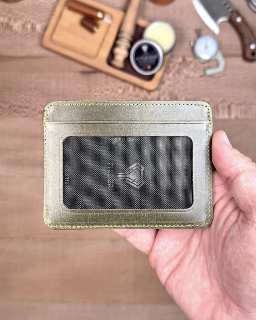 Leather Card Holder — Green, 2165 — product view 2