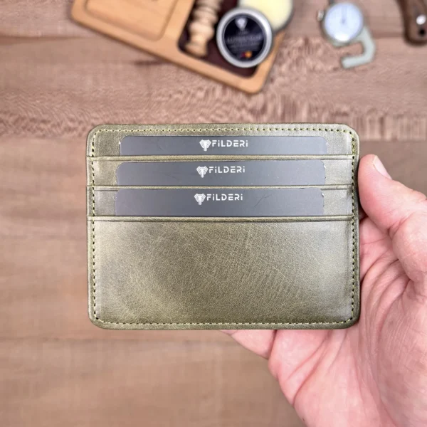 Leather Card Holder — Green, 2165 — product view 1