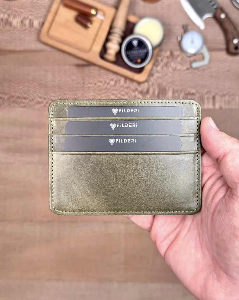 Leather Card Holder — Green, 2165 — product view 1