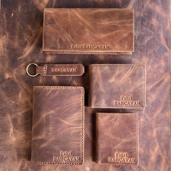 Leather Gift Set — Hazelnut Brown — product view 1