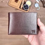Men's Leather Wallet — Glossy Brown, 2016 — product view 1