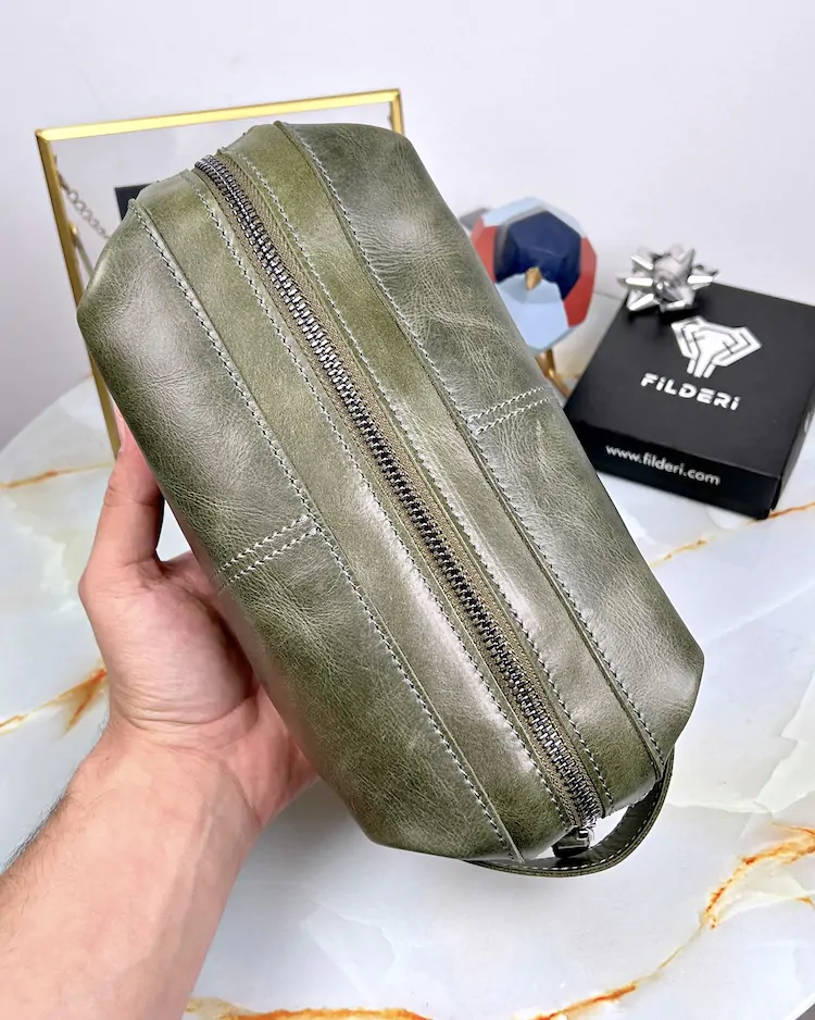 Leather Handbag — Green, 2057 — product view 2