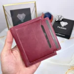 Leather Card Holder — Burgundy, 2058 — product view 1