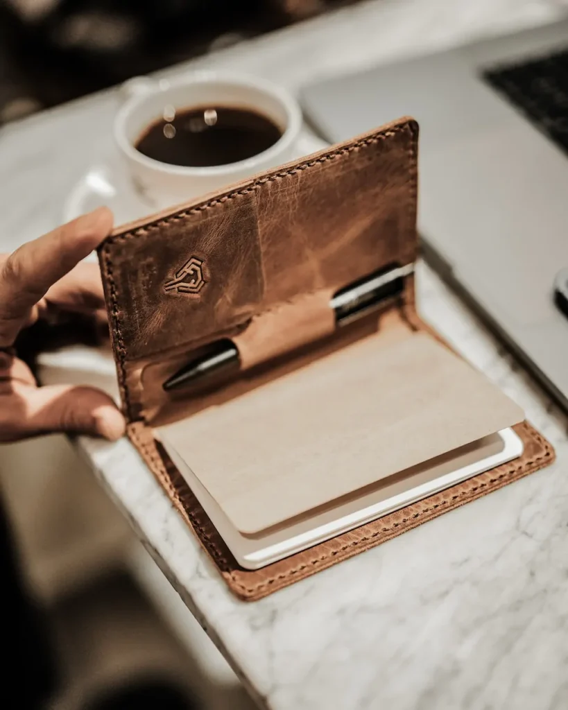 Leather Notebook Cover — Hazelnut Brown, 2051 — product view 1