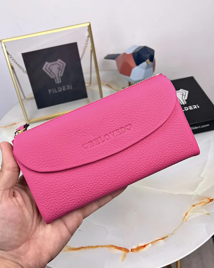 Women's Leather Wallet — Pink, 2049 — product view 2