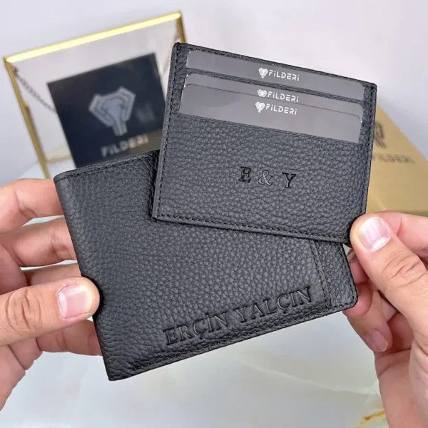 Men's Leather Wallet — Black, Guti, 2025 — product view 1